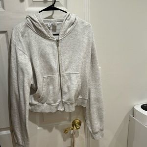 H&M Short Cropped Hooded Sweatshirt Jacket